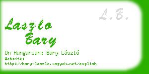 laszlo bary business card